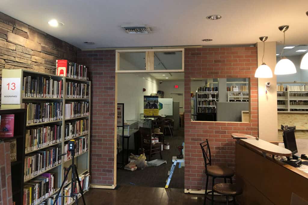 Work in progress on the Stonewall Inn exhibit by RanD Remodeling